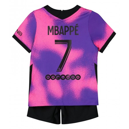 Jalkapallo Pelipaidat Paris Saint-Germain PSG Kylian Mbappe 7 Lasten Fourth Jordan Paita 2021 Lyhythihainen